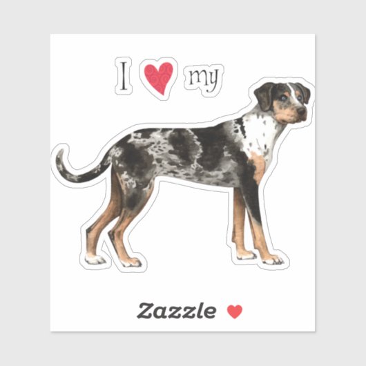 Ich Liebe meinen Catahoula Leopard Dog Vinyl Stick Aufkleber (Blatt)