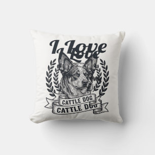 Ich liebe meinen Cattle Dog Vintage Gravur Design_ Kissen