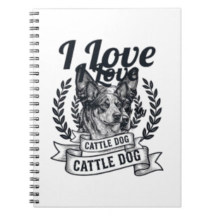 Ich liebe meinen Cattle Dog Vintage Gravur Design_ Notizblock