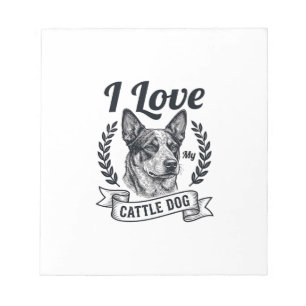 Ich liebe meinen Cattle Dog Vintage Gravur Design_ Notizblock