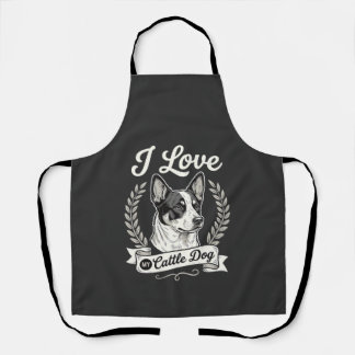 Ich liebe meinen Cattle Dog Vintage Hunde Liebhabe Schürze