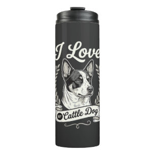 Ich liebe meinen Cattle Dog Vintage Hunde Liebhabe Thermosbecher
