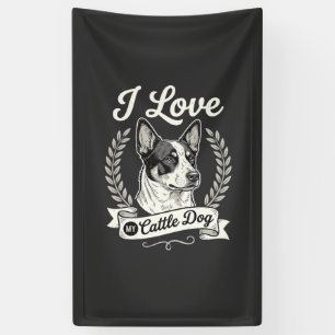 Ich liebe meinen Cattle Dog Vintage-Hundefreund Banner