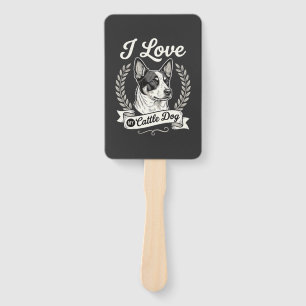 Ich liebe meinen Cattle Dog Vintage-Hundefreund Fächer