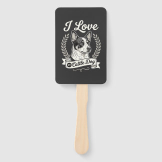Ich liebe meinen Cattle Dog Vintage-Hundefreund Fächer