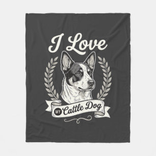 Ich liebe meinen Cattle Dog Vintage-Hundefreund Fleecedecke