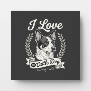 Ich liebe meinen Cattle Dog Vintage-Hundefreund Fotoplatte