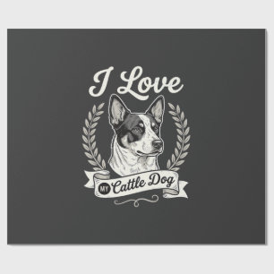 Ich liebe meinen Cattle Dog Vintage-Hundefreund Geschenkpapier