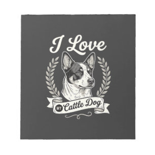 Ich liebe meinen Cattle Dog Vintage-Hundefreund Notizblock