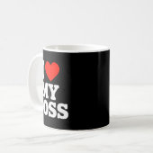 Ich liebe meinen Chef Kaffeetasse (Vorderseite Links)