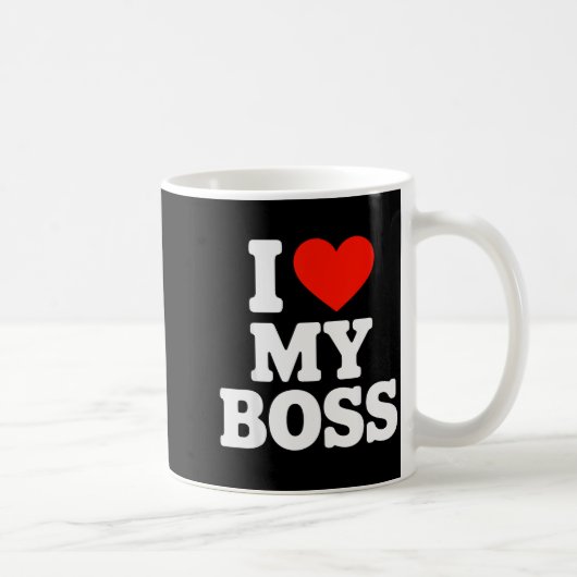 Ich liebe meinen Chef Kaffeetasse (Rechts)