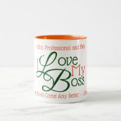 Ich Liebe meinen Chef Zweifarbige Tasse (Mittel)