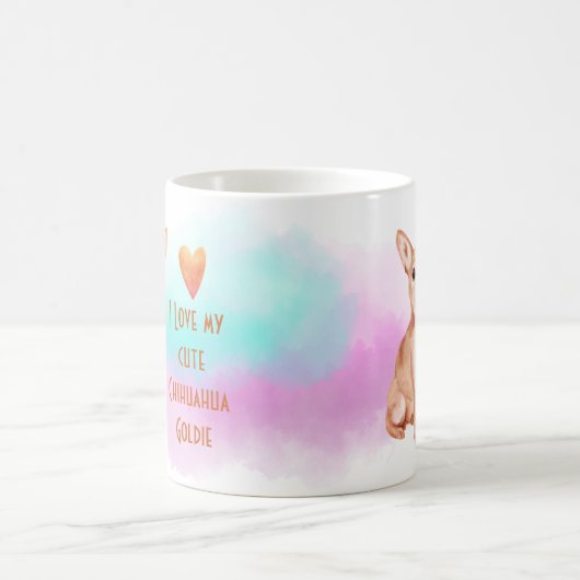 Ich Liebe meinen Chihuahua-Namen Custom Cartoon Do Kaffeetasse (Mittel)