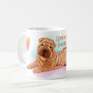 Ich Liebe meinen chinesischen Shar-Pei-Namen Custo Kaffeetasse