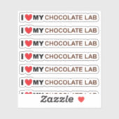 Ich liebe meinen Chocolate Lab Aufkleber (Blatt)
