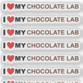 Ich liebe meinen Chocolate Lab Aufkleber (Vorderseite)