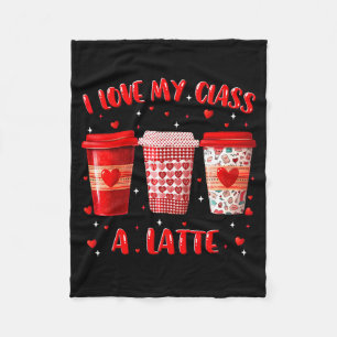 Ich liebe meinen Cl A Latte-Lehrer Valentinstag Fr Fleecedecke