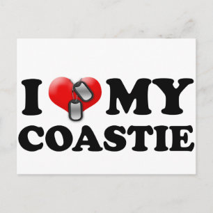 Ich liebe meinen Coastie Postkarte