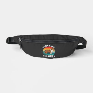 Ich liebe meinen Collie-Hund Retro-Sonnenuntergang Bauchtasche