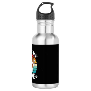 Ich liebe meinen Collie-Hund Retro-Sonnenuntergang Edelstahlflasche
