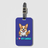 Ich liebe meinen Corgi Gepäckanhänger (Vorderseite Vertikal)