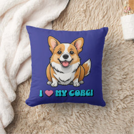 Ich liebe meinen Corgi Kissen