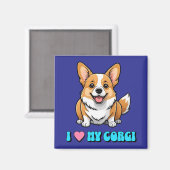 Ich liebe meinen Corgi Magnet (Vorderseite/Rückseite)