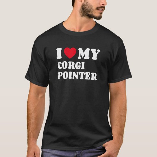 Ich liebe meinen Corgi Pointer T-Shirt (Vorderseite)