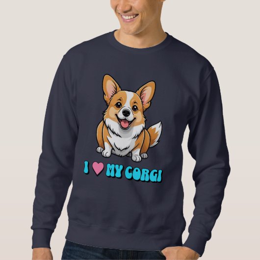 Ich liebe meinen Corgi Sweatshirt (Vorderseite)