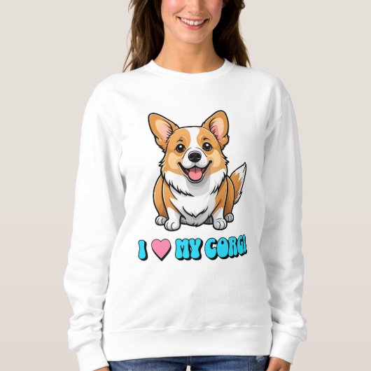 Ich liebe meinen Corgi Sweatshirt (Vorderseite)