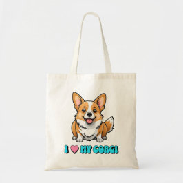 Ich liebe meinen Corgi Tragetasche