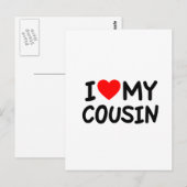 Ich Liebe meinen Cousin Postkarte (Vorne/Hinten)