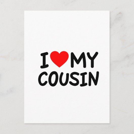 Ich Liebe meinen Cousin Postkarte (Vorderseite)
