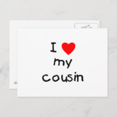 Ich Liebe meinen Cousin Postkarte (Vorne/Hinten)