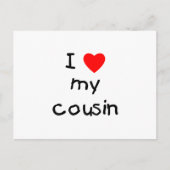 Ich Liebe meinen Cousin Postkarte (Vorderseite)