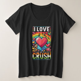 Ich Liebe meinen Crush Große Größe T-Shirt