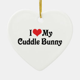 Ich Liebe meinen Cuddle Bunny Keramik Ornament