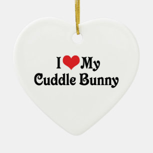 Ich Liebe meinen Cuddle Bunny Keramik Ornament