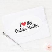 Ich Liebe meinen Cuddle Muffin Ovaler Aufkleber (Umschlag)