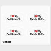 Ich Liebe meinen Cuddle Muffin Ovaler Aufkleber (Blatt)