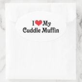 Ich Liebe meinen Cuddle Muffin Ovaler Aufkleber (Tasche)