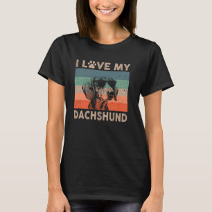 Ich liebe meinen Dachshund Hund Cooler Hund Vintag T-Shirt