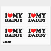 Ich Liebe meinen Daddy Rechteckiger Aufkleber (Blatt)