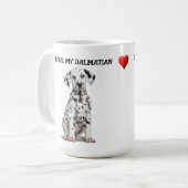 Ich Liebe meinen Dalmatiner Kaffeetasse (Vorderseite Links)