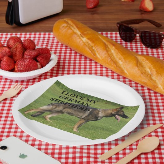 Ich Liebe meinen deutschen Einwegshepter Pappteller (Picknick)