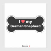 Ich Liebe meinen deutschen Schäferhund Black Custo Aufkleber (Blatt)
