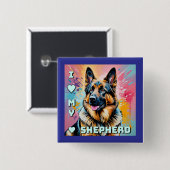 Ich liebe meinen deutschen Schäferhund Button (Vorne & Hinten)