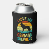 Ich Liebe meinen deutschen Schäferhund Hund Blue B Dosenkühler (Kanne Rückseite)