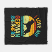 Ich Liebe meinen deutschen Schäferhund Hund Blue B Fleecedecke (Vorderseite (Horizontal))