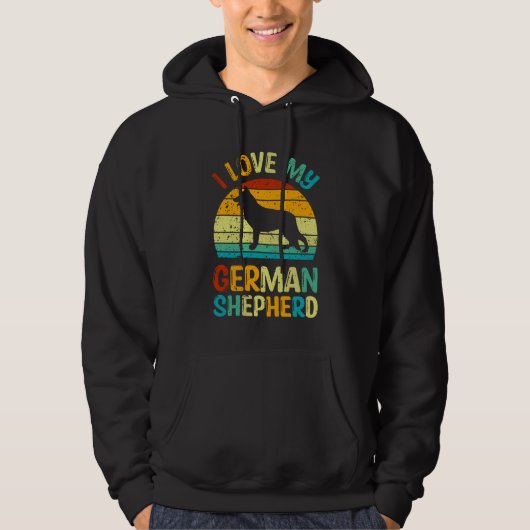 Ich Liebe meinen deutschen Schäferhund Hund Blue B Hoodie (Vorderseite)